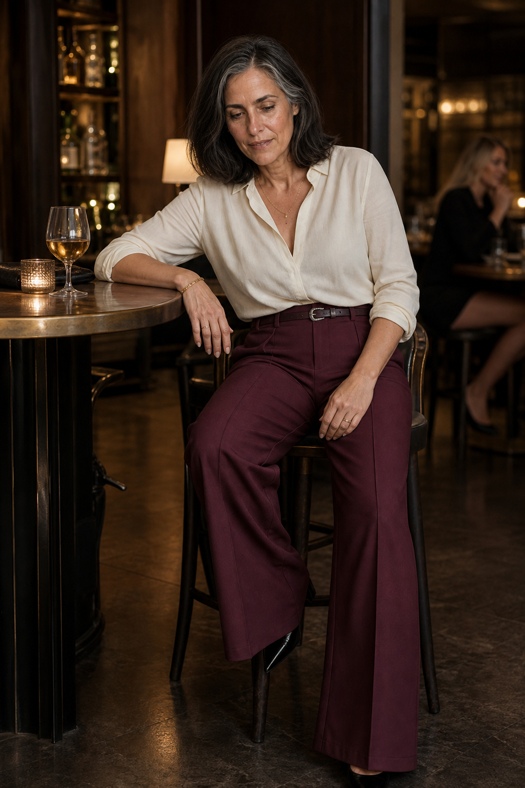 High-Waisted Wide-Leg Trousers With Belt