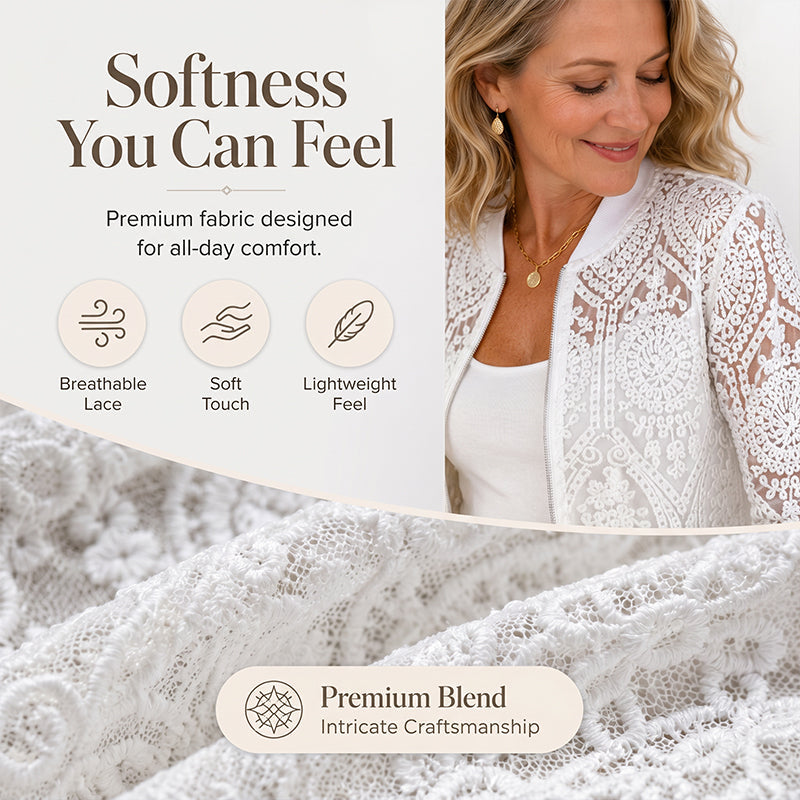 ✨Women's Elegant Floral Lace Jacket and Cotton Tank Top Two-Piece Set✨
