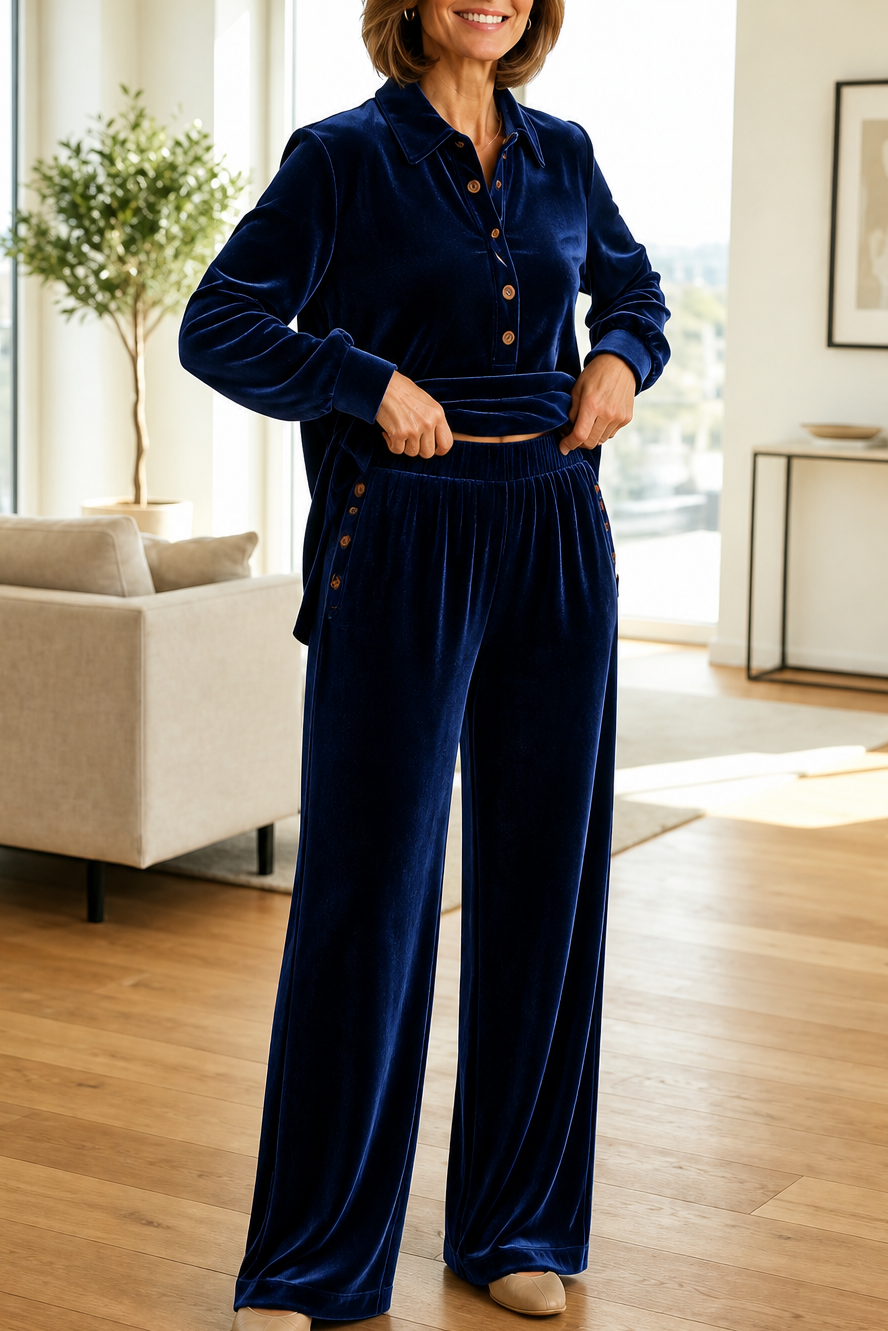 Oversized Velvet-Look Two-Piece Lounge Set