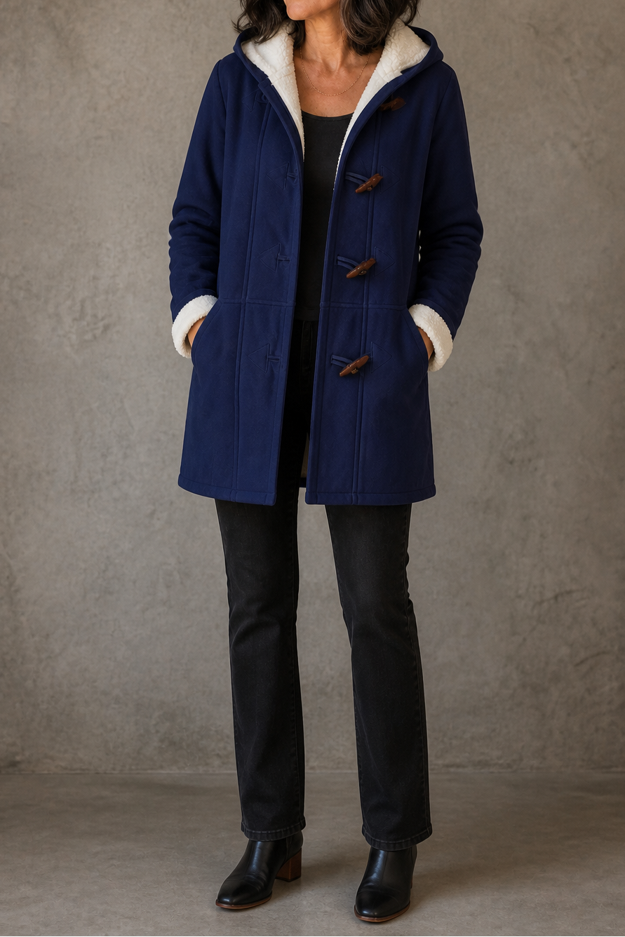 Hooded Faux Suede Coat With Plush Lining