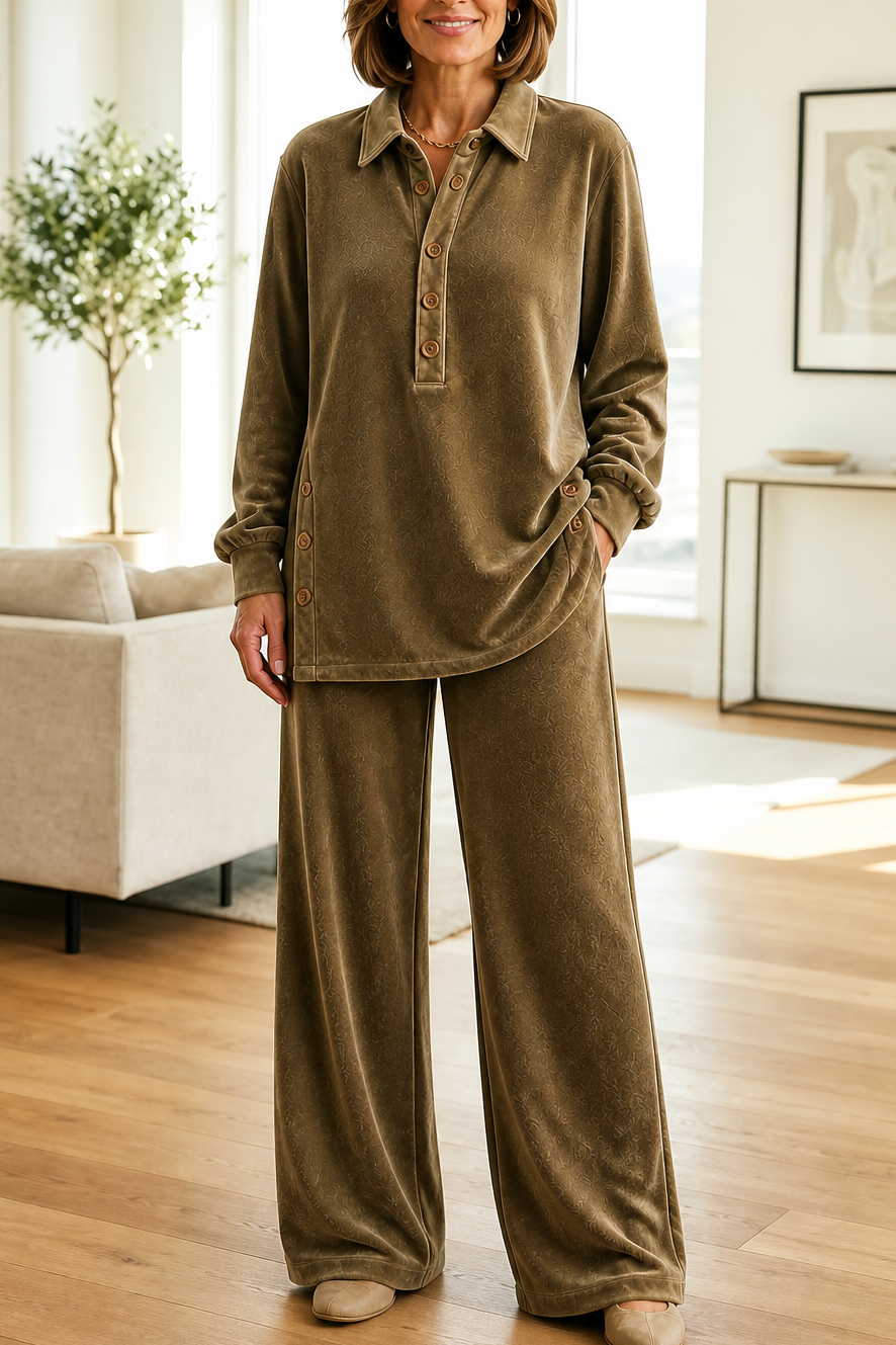 Oversized Velvet-Look Two-Piece Lounge Set
