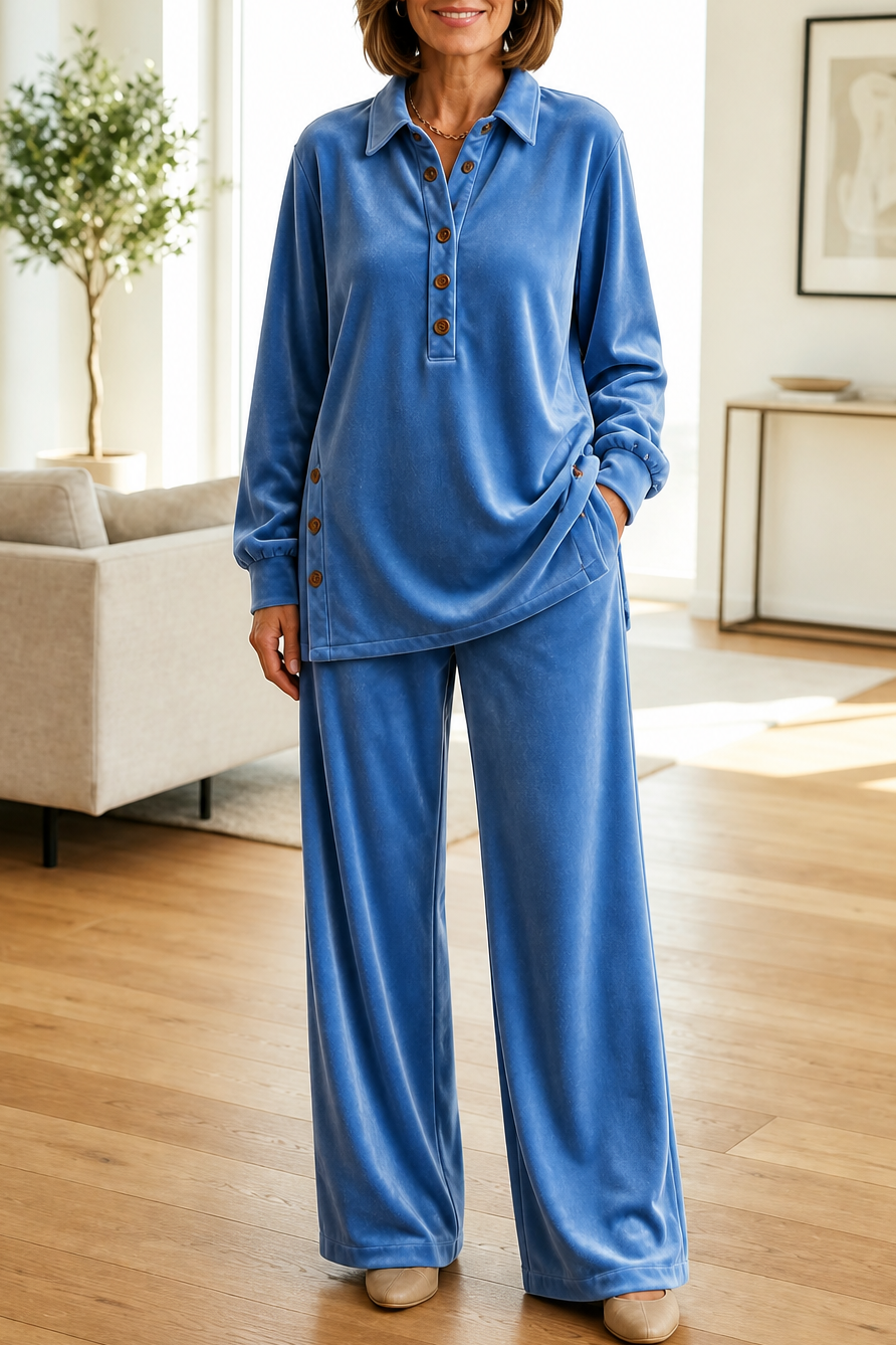 Oversized Velvet-Look Two-Piece Lounge Set