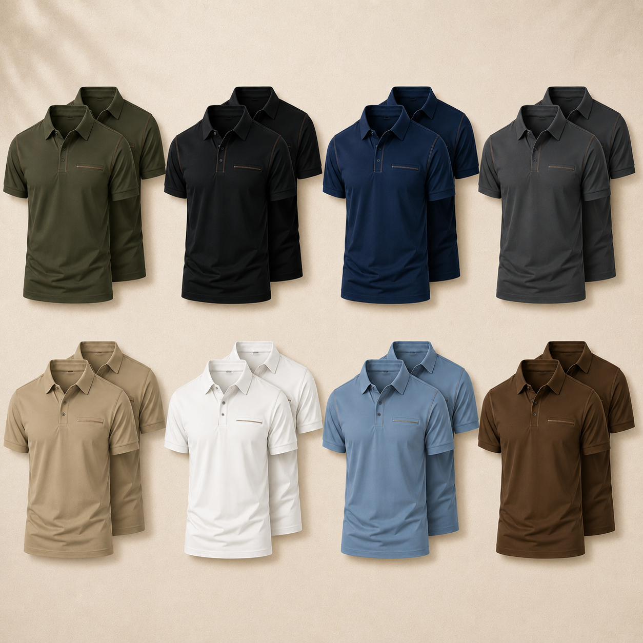 Men's Short Sleeve Polo Shirt Pack
