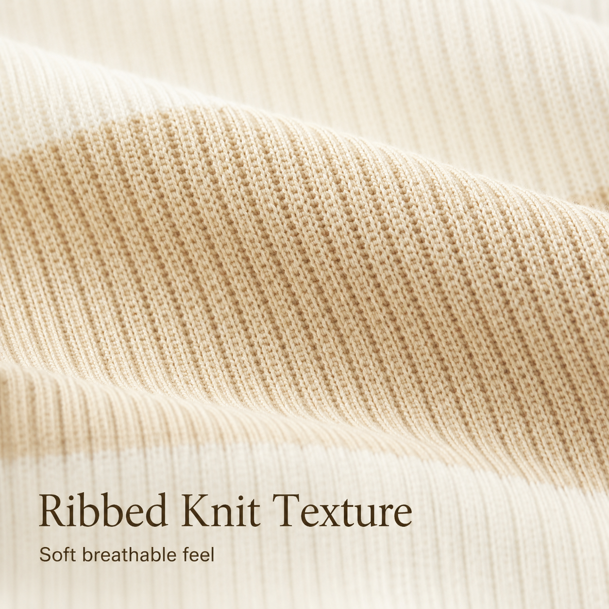 Ribbed knit fabric texture detail