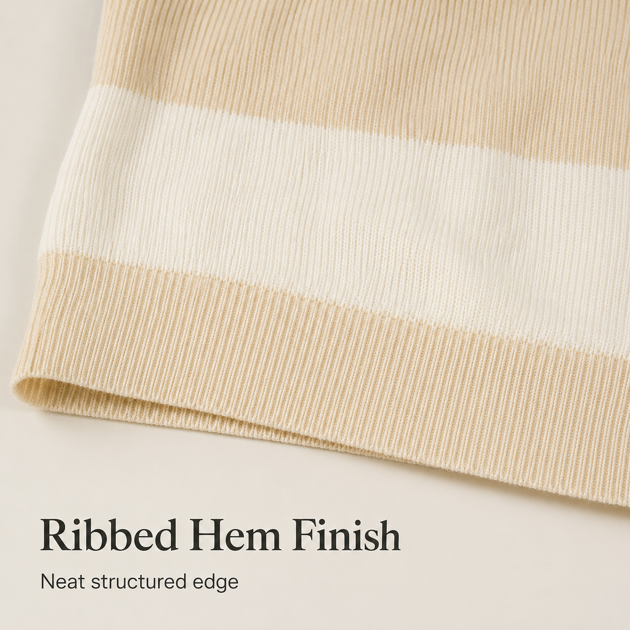 Ribbed hem finish detail