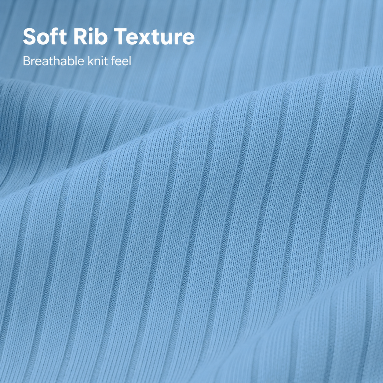 Soft vertical ribbed knit texture detail