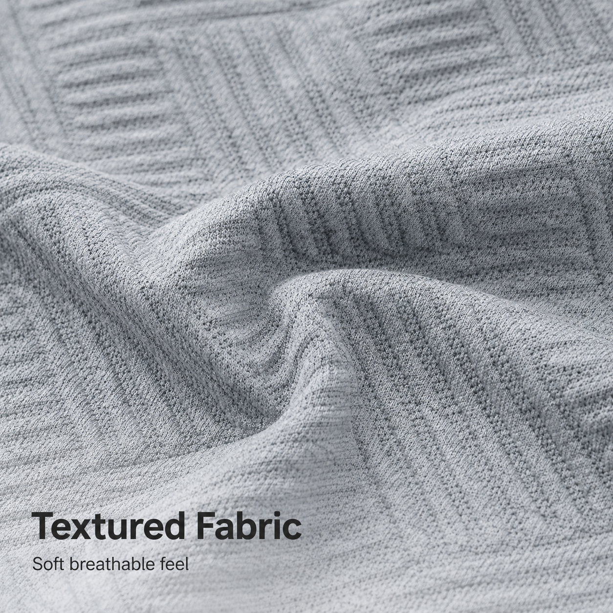 Raised textured fabric detail on men's set