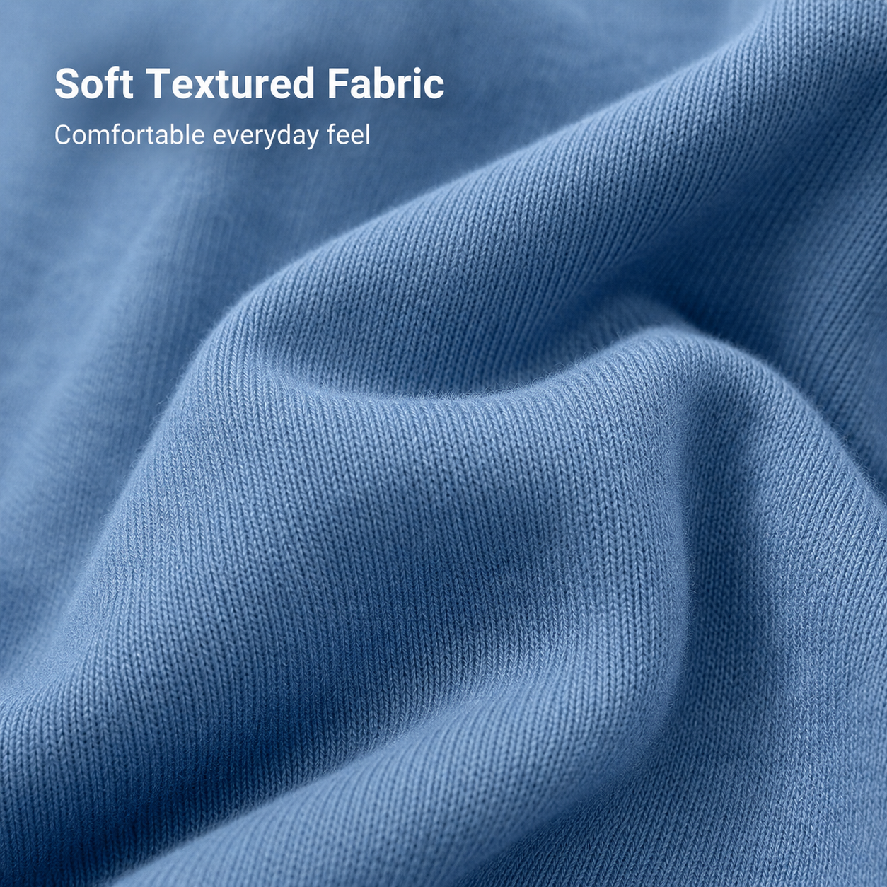 Soft textured knit fabric detail on mens quarter zip pullover