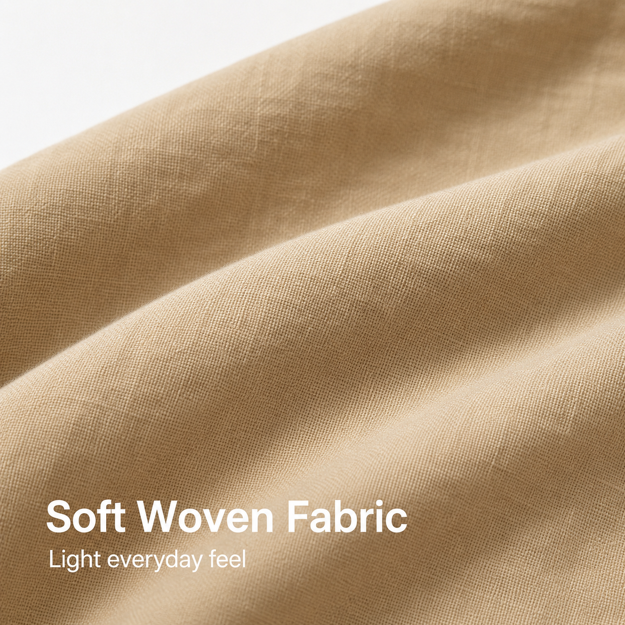 Soft woven fabric texture on khaki utility shirt