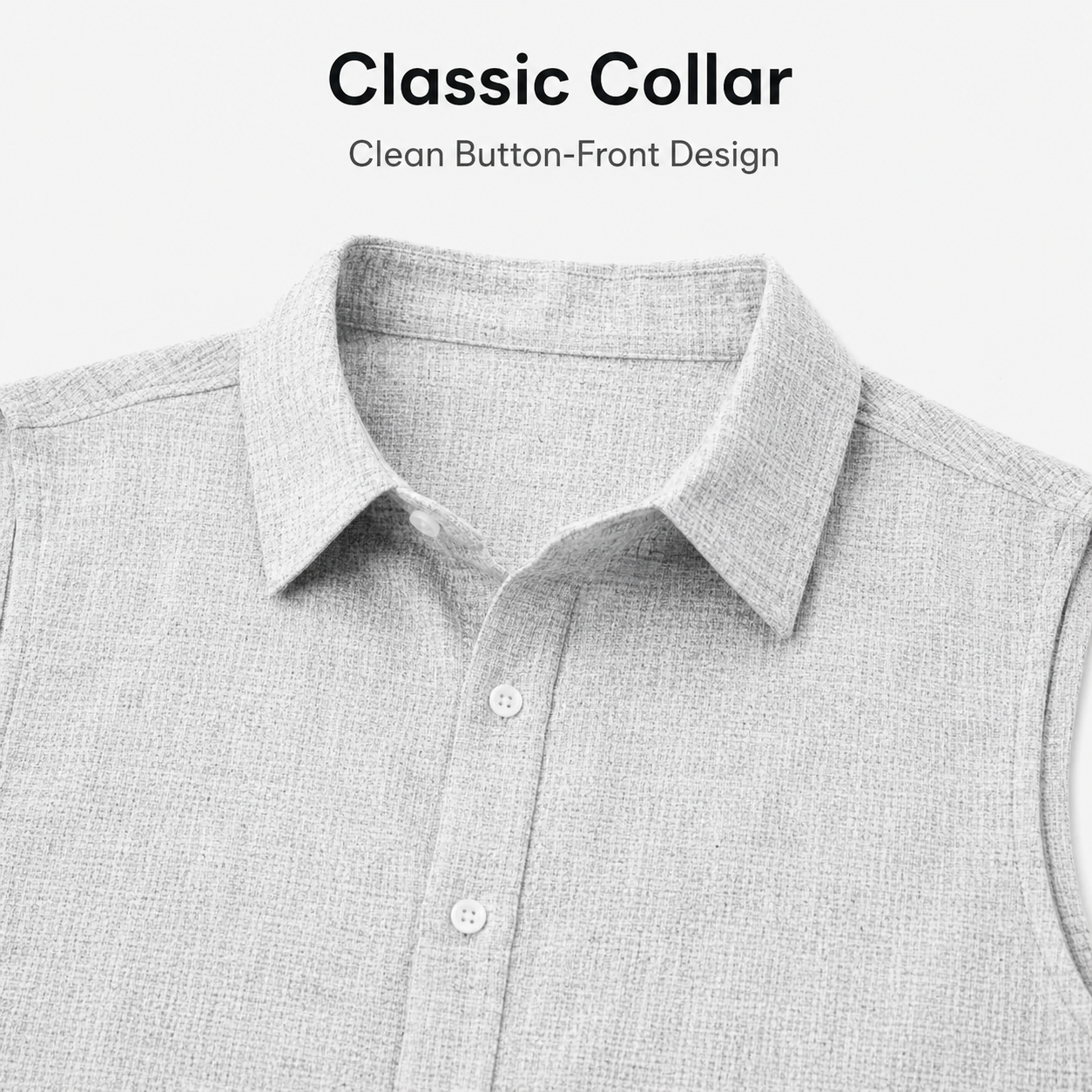Classic collar and clean button front detail