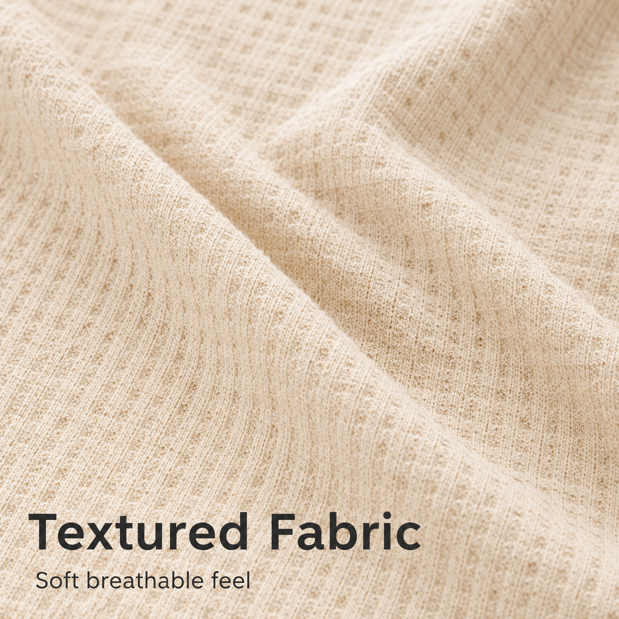 Close view of soft waffle textured fabric