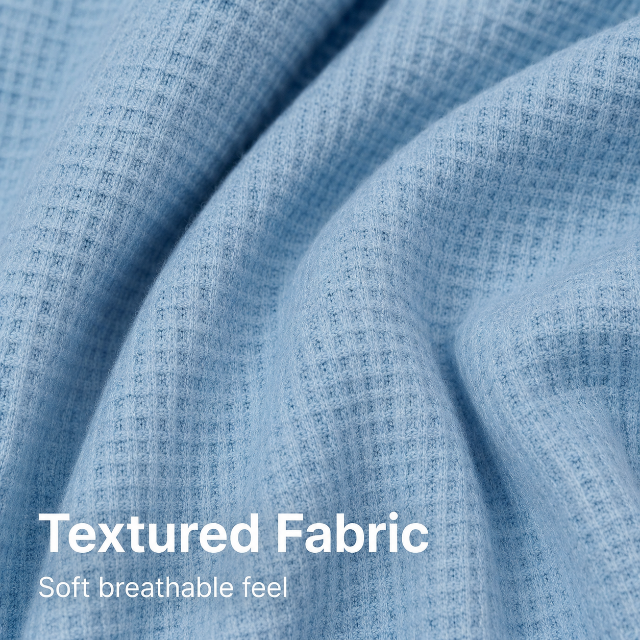 Close-up of waffle-like textured hoodie fabric