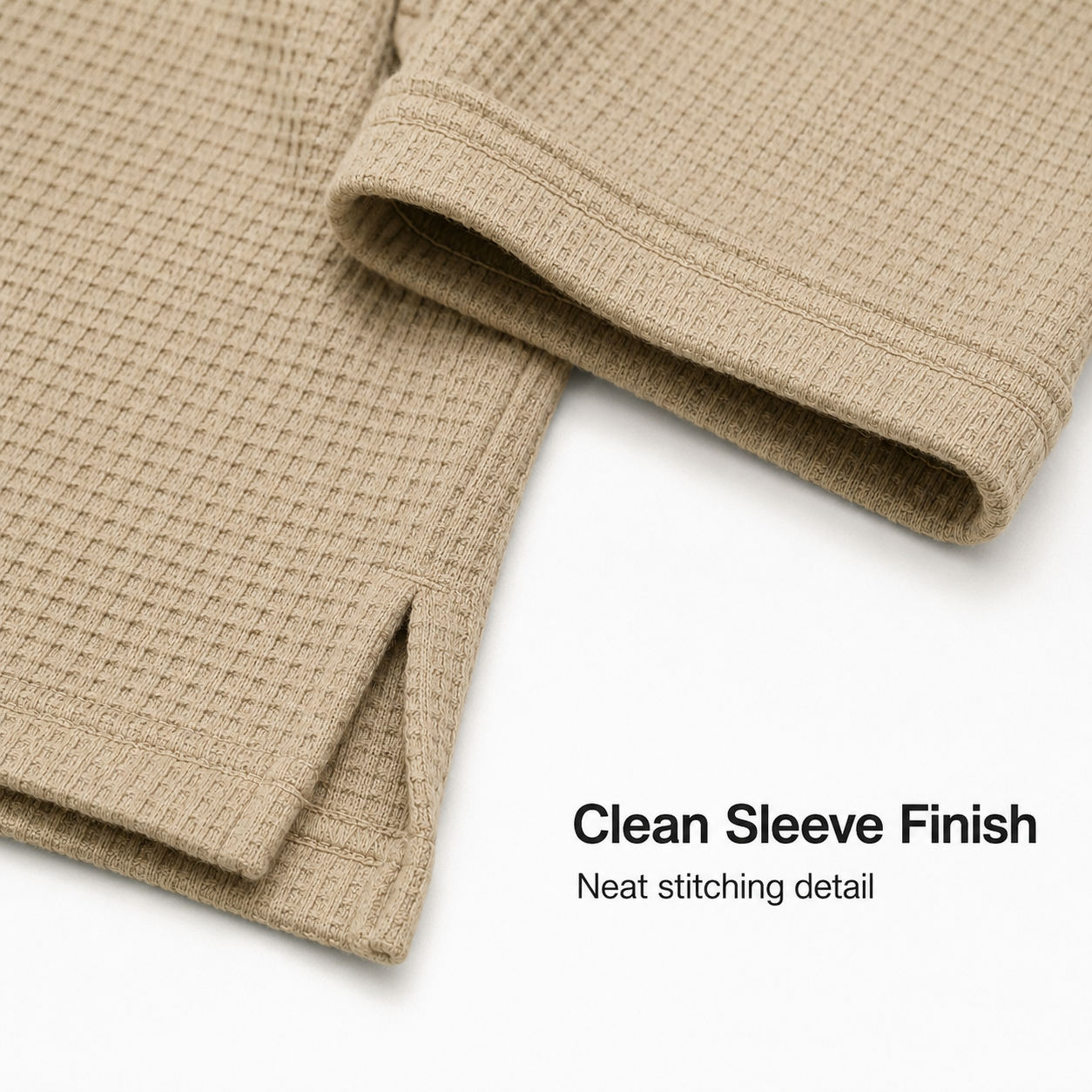 Clean cuff finish and stitched edge detail