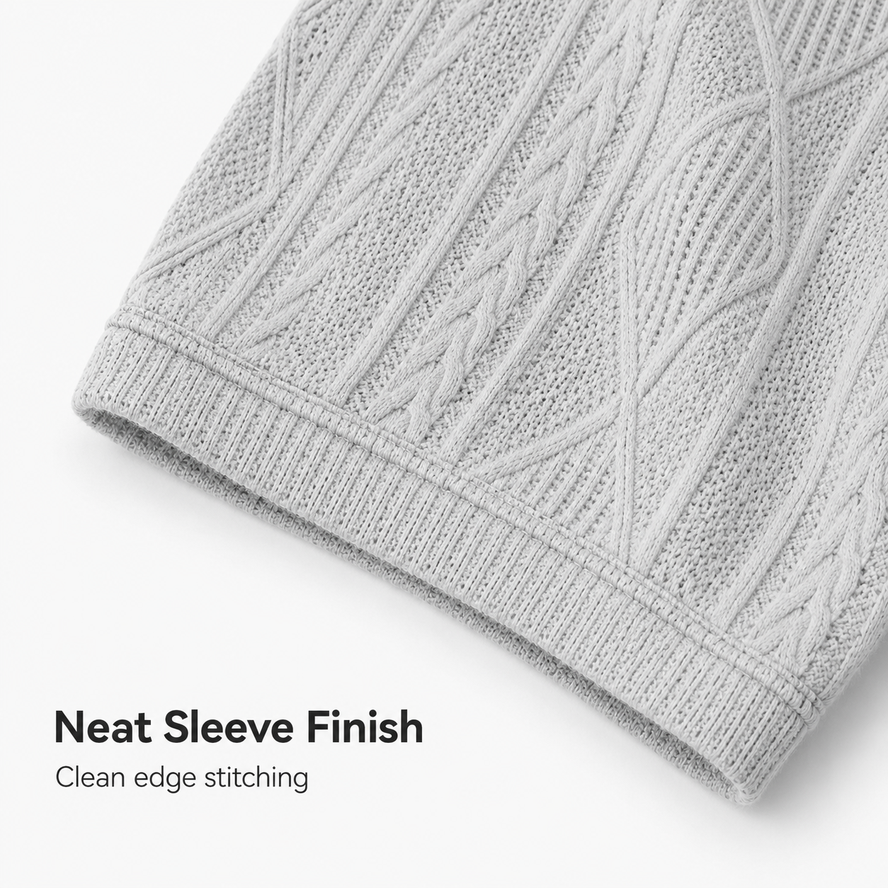 Ribbed cuff edge and knit finish detail