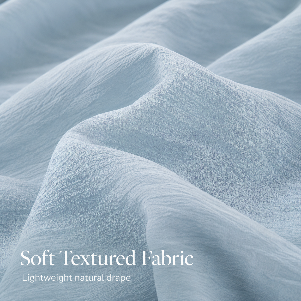 Soft crinkle textured fabric detail