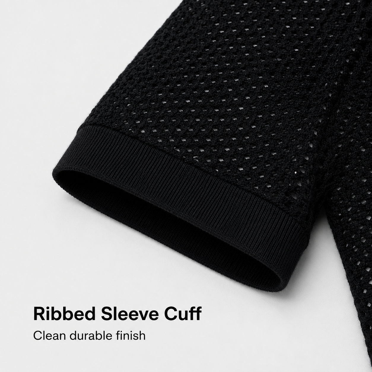 Ribbed cuff finish detail