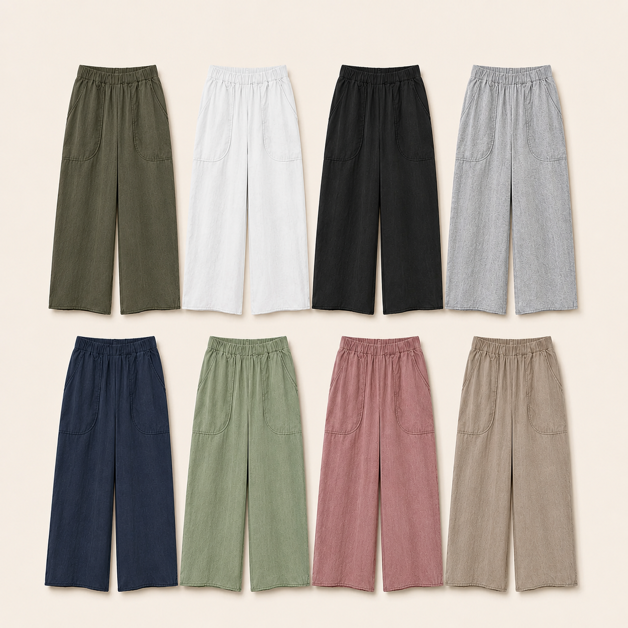 Women's Wide-Leg Pull-On Pants Set