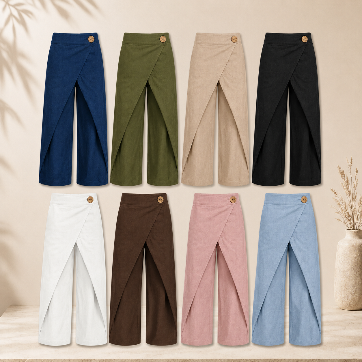 Women's Wrap-Front Wide-Leg Pants Bundle