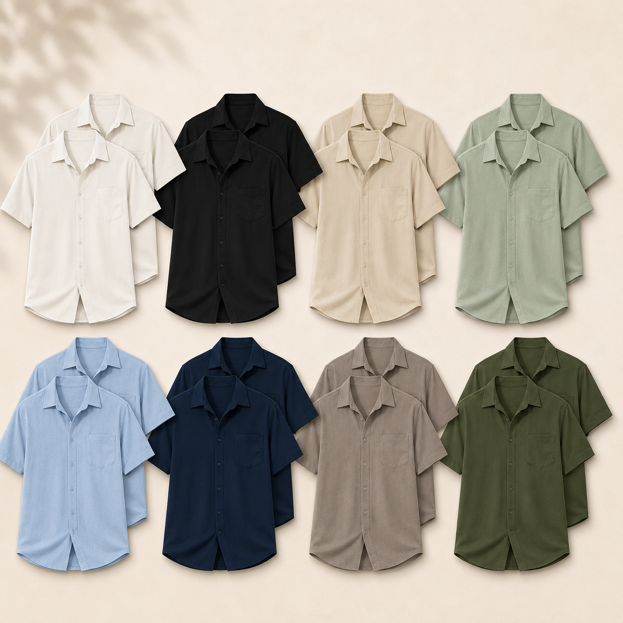 Men's Textured Short Sleeve Button-Up Shirt Pack