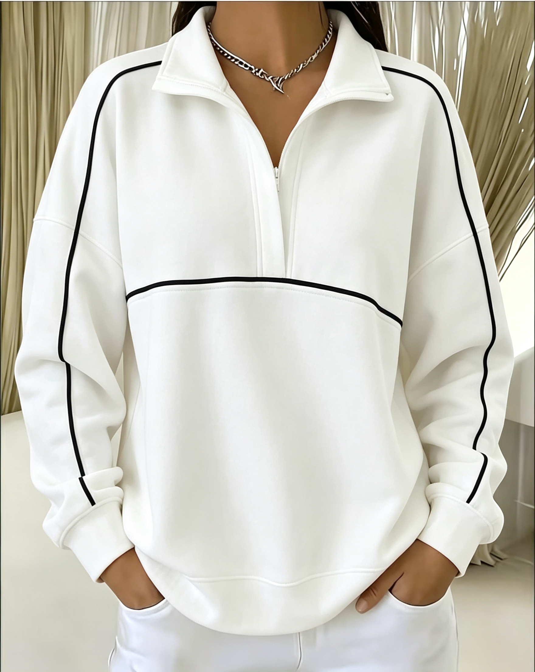 Women’s Quarter-Zip Pullover Sweatshirt