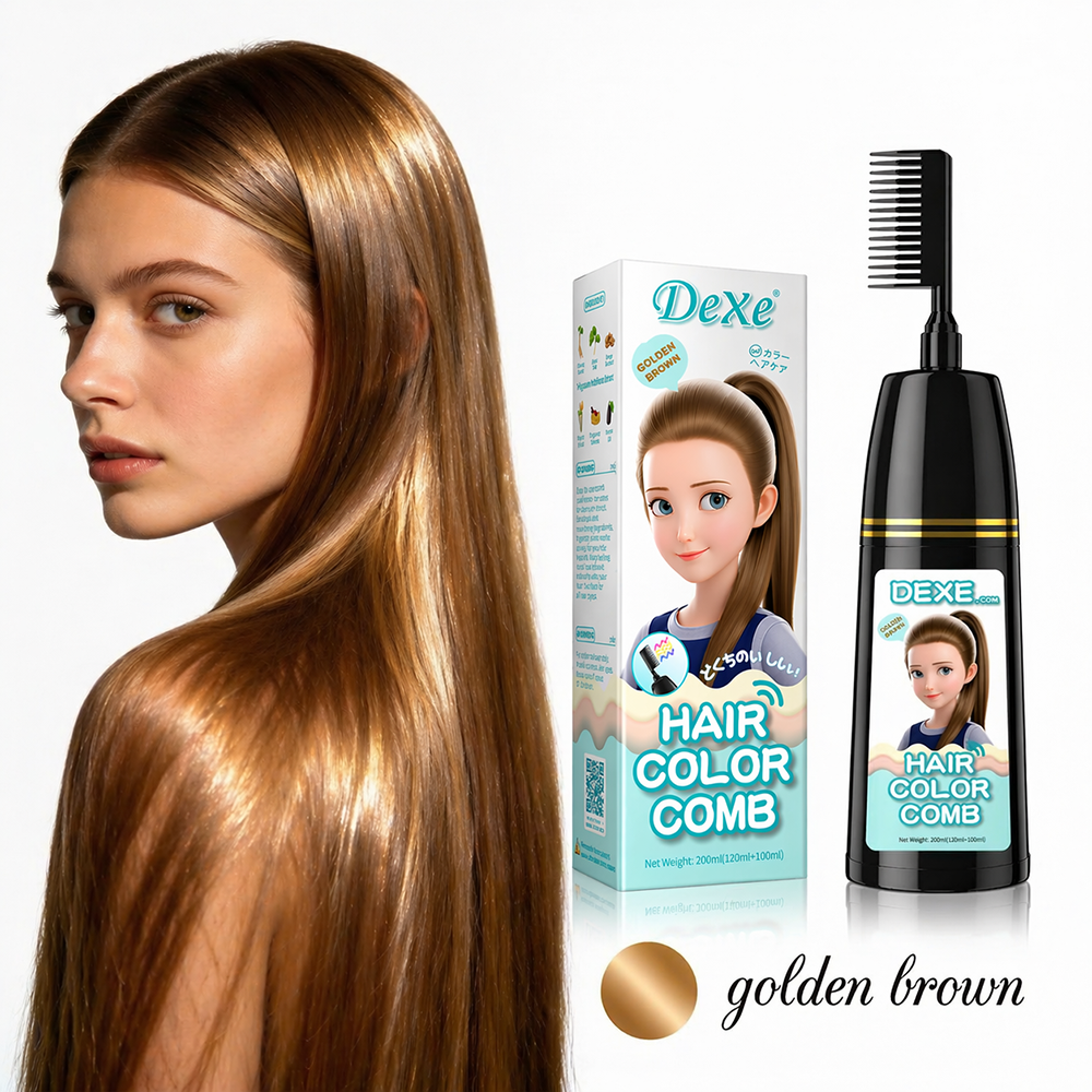 Herbal Hair Dye Comb | Natural Plant-Based Formula | Easy Hair Coloring at Home | Mess-Free, Even Coverage | Soft, Shiny Results | 200 ml