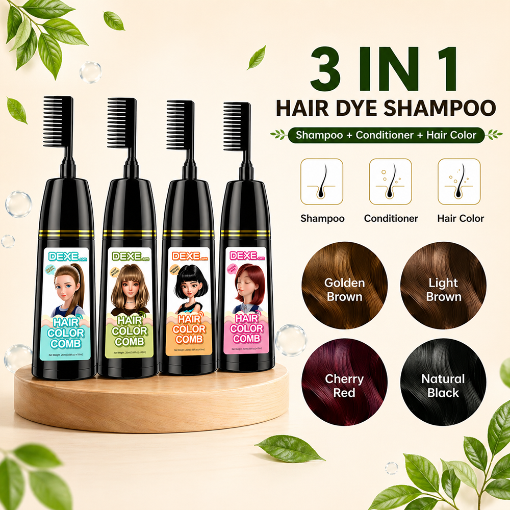 Herbal Hair Dye Comb | Natural Plant-Based Formula | Easy Hair Coloring at Home | Mess-Free, Even Coverage | Soft, Shiny Results | 200 ml