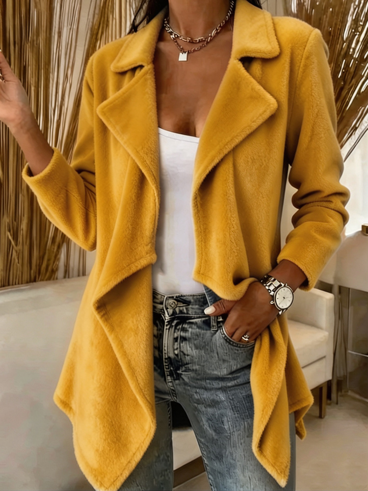 Women’s Soft Fleece Lapel Coat