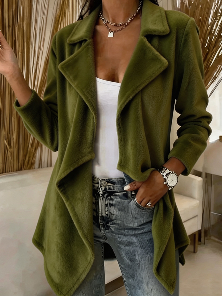 Women’s Soft Fleece Lapel Coat