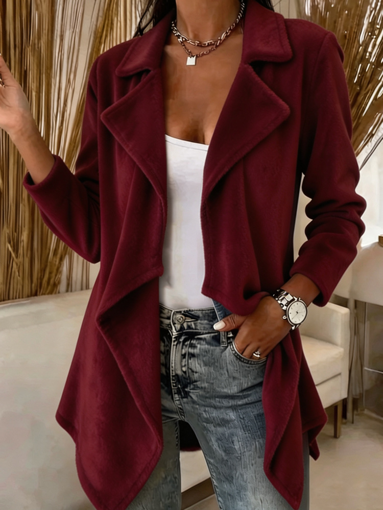 Women’s Soft Fleece Lapel Coat