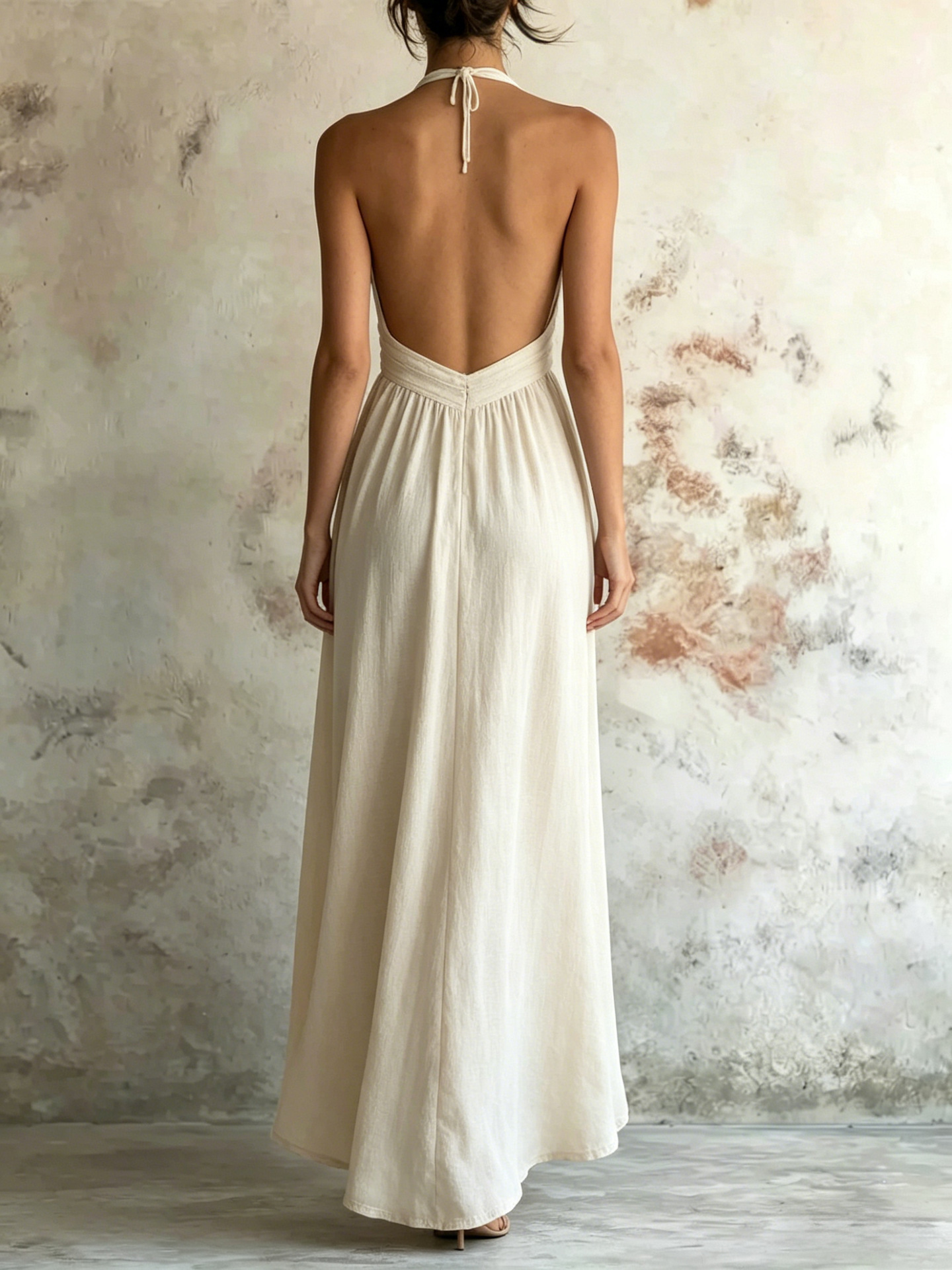 Halter-Neck Empire Waist Maxi Dress