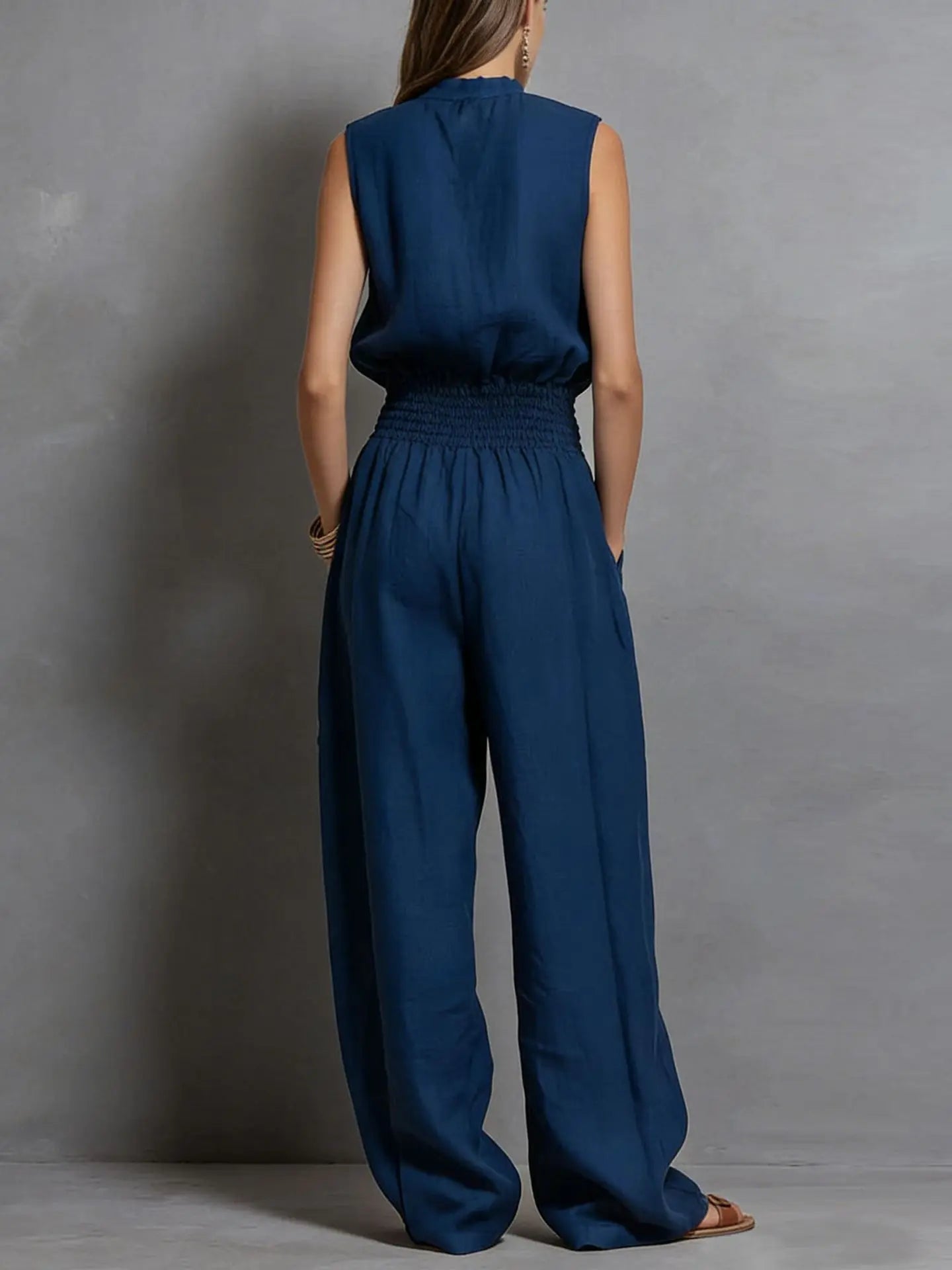 Nikkie Drawstring Wide Leg Jumpsuit