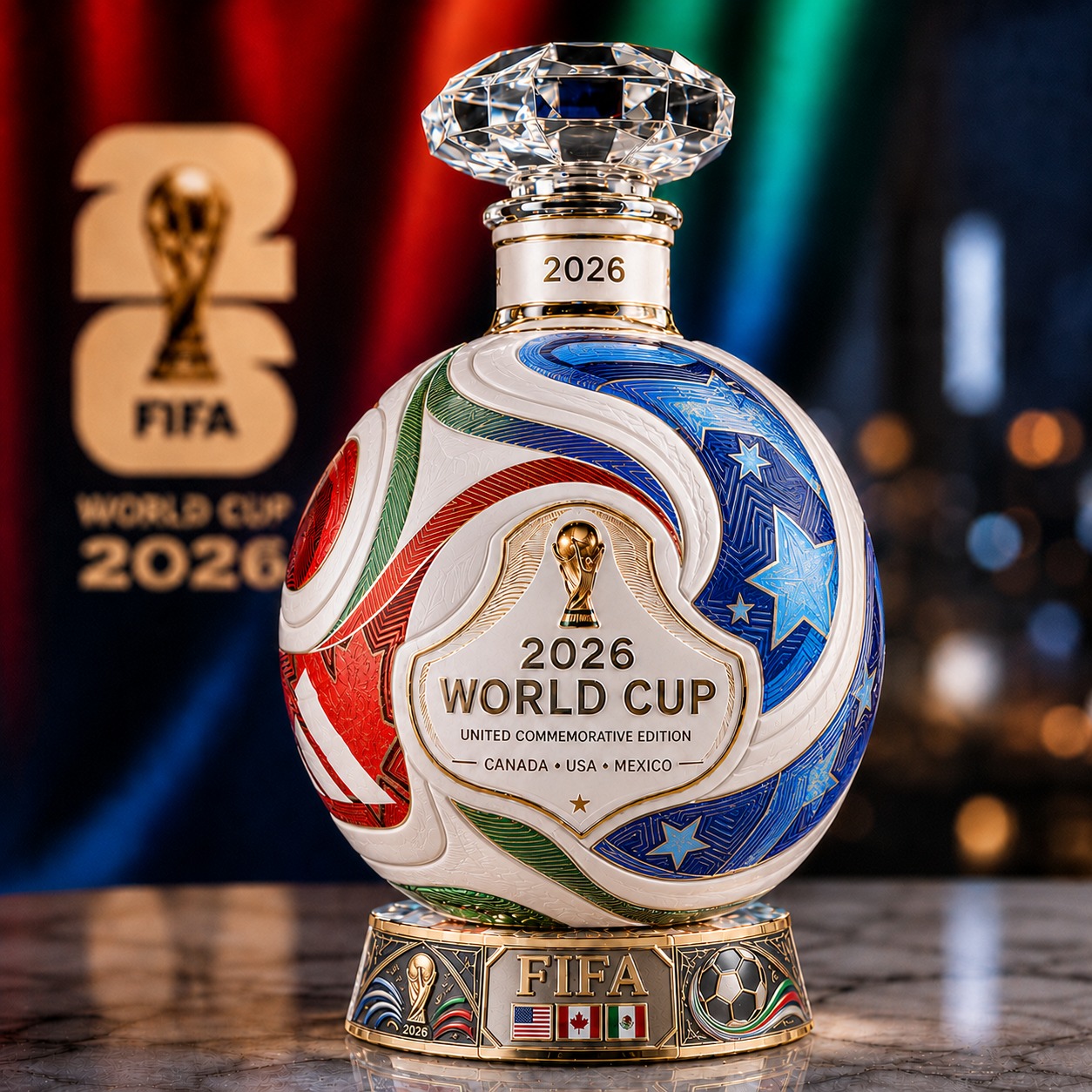 World Cup 2026 Match Ball Whiskey Bottle