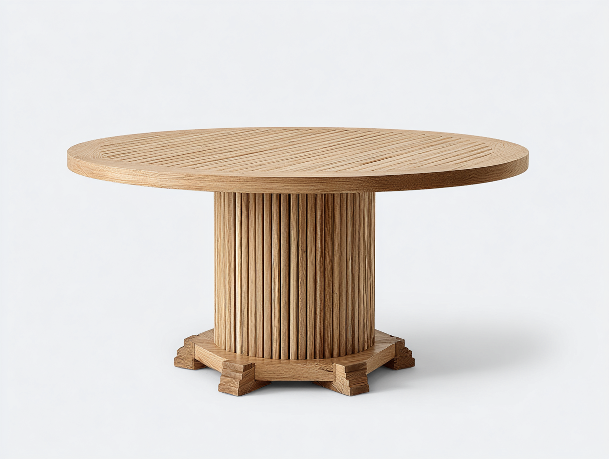 Gartentisch - Holz - 118x118x76 cm - Naturbraun - Gerilltes Design-Hadormahaus