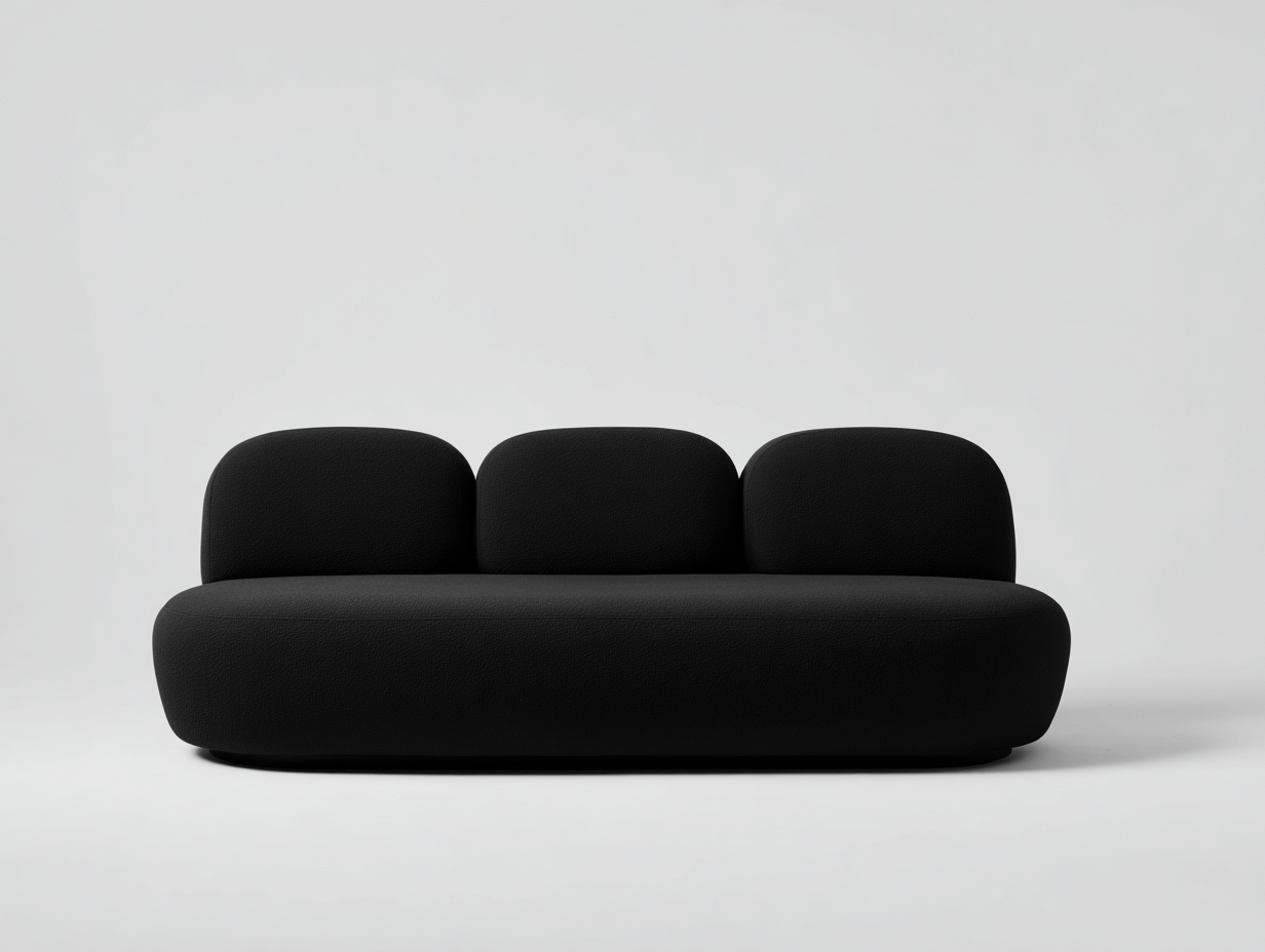 3 Sitzer Sofas - Stoff - 220x88x76 cm - Schwarz - Minimalistisch-Hadormahaus