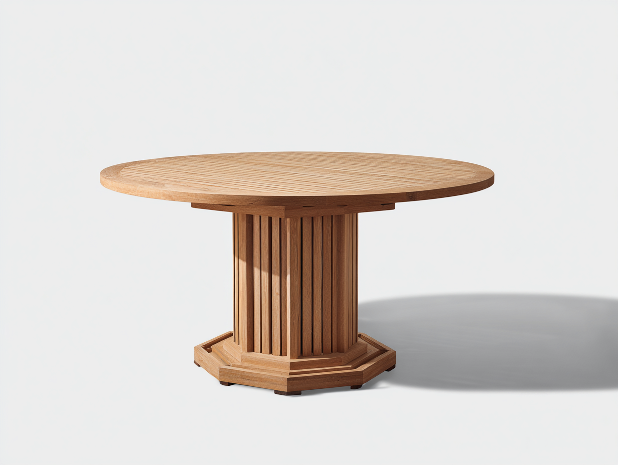 Gartentisch - Holz - 125x125x75 cm - Naturbraun - Modernes Säulendesign-Hadormahaus