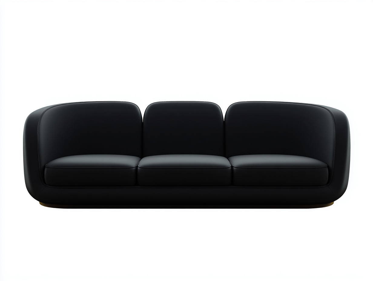 3 Sitzer Sofas - Leder - 228x91x78 cm - Schwarz - Modern-Hadormahaus