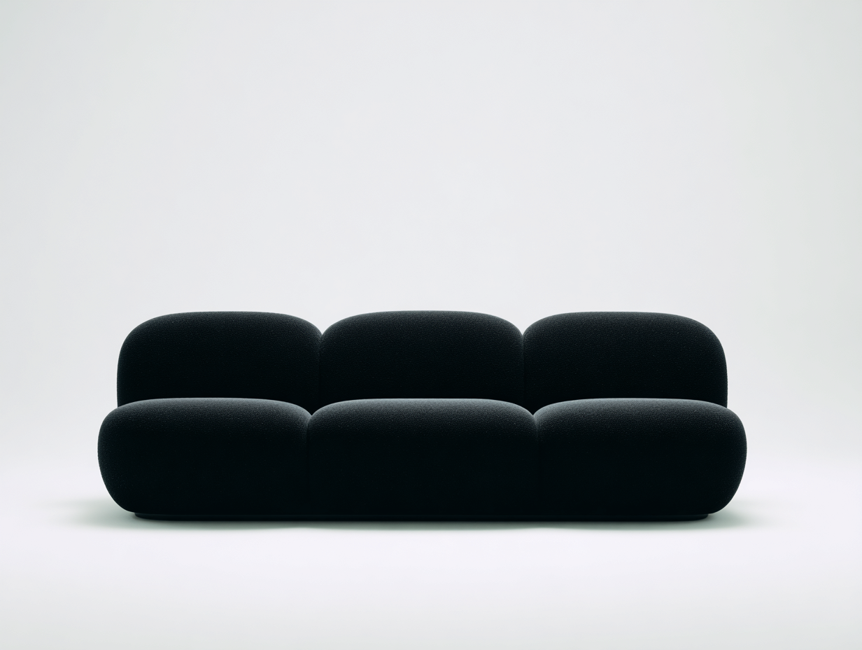 3 Sitzer Sofas - Stoff - 223x89x77 cm - Schwarz - Minimalistisch-Hadormahaus