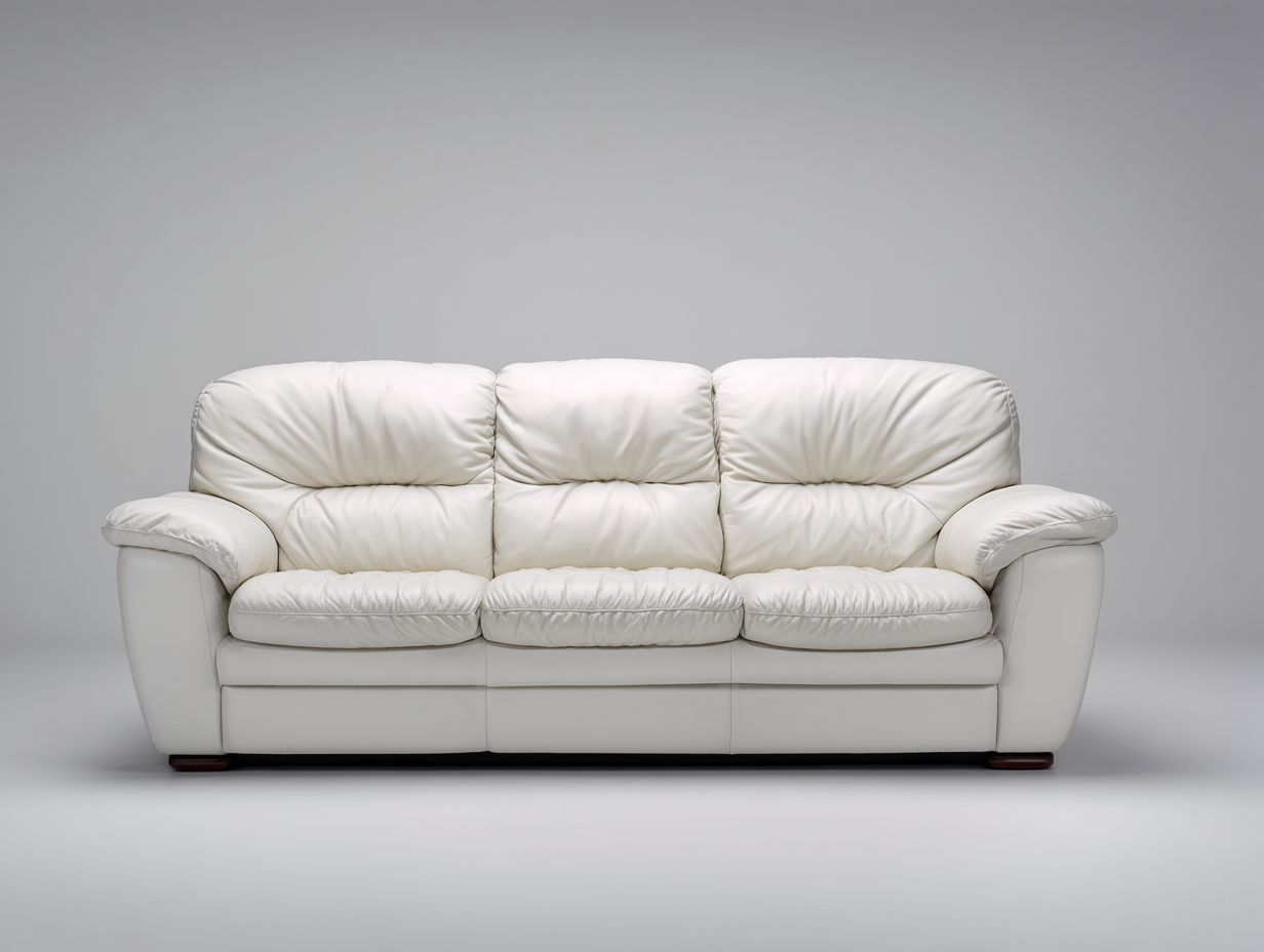 3 Sitzer Sofas - Leder - 224x97x88 cm - Cremeweiß - Klassisch-Hadormahaus