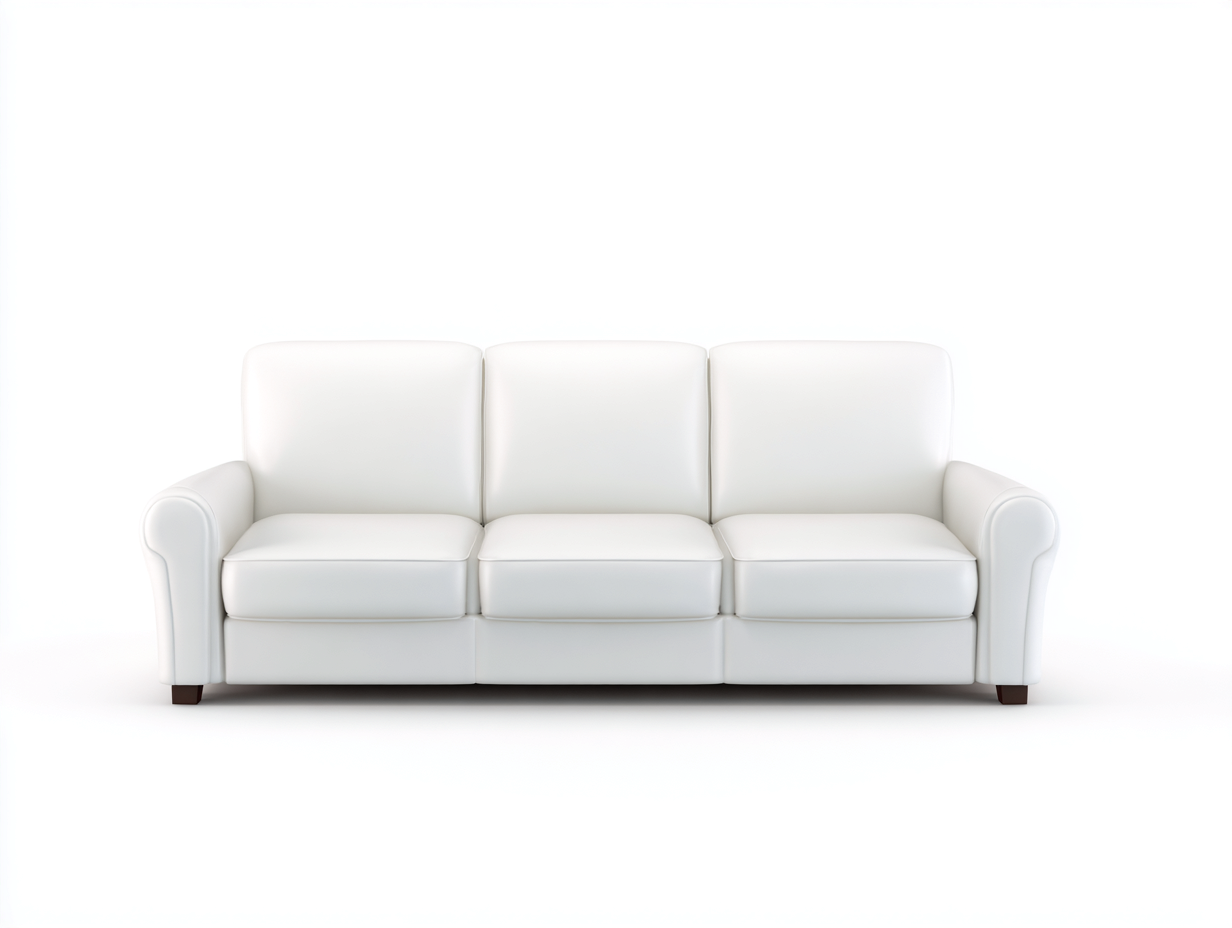 3 Sitzer Sofas - Leder - 219x92x84 cm - Weiß - Klassisch-Hadormahaus
