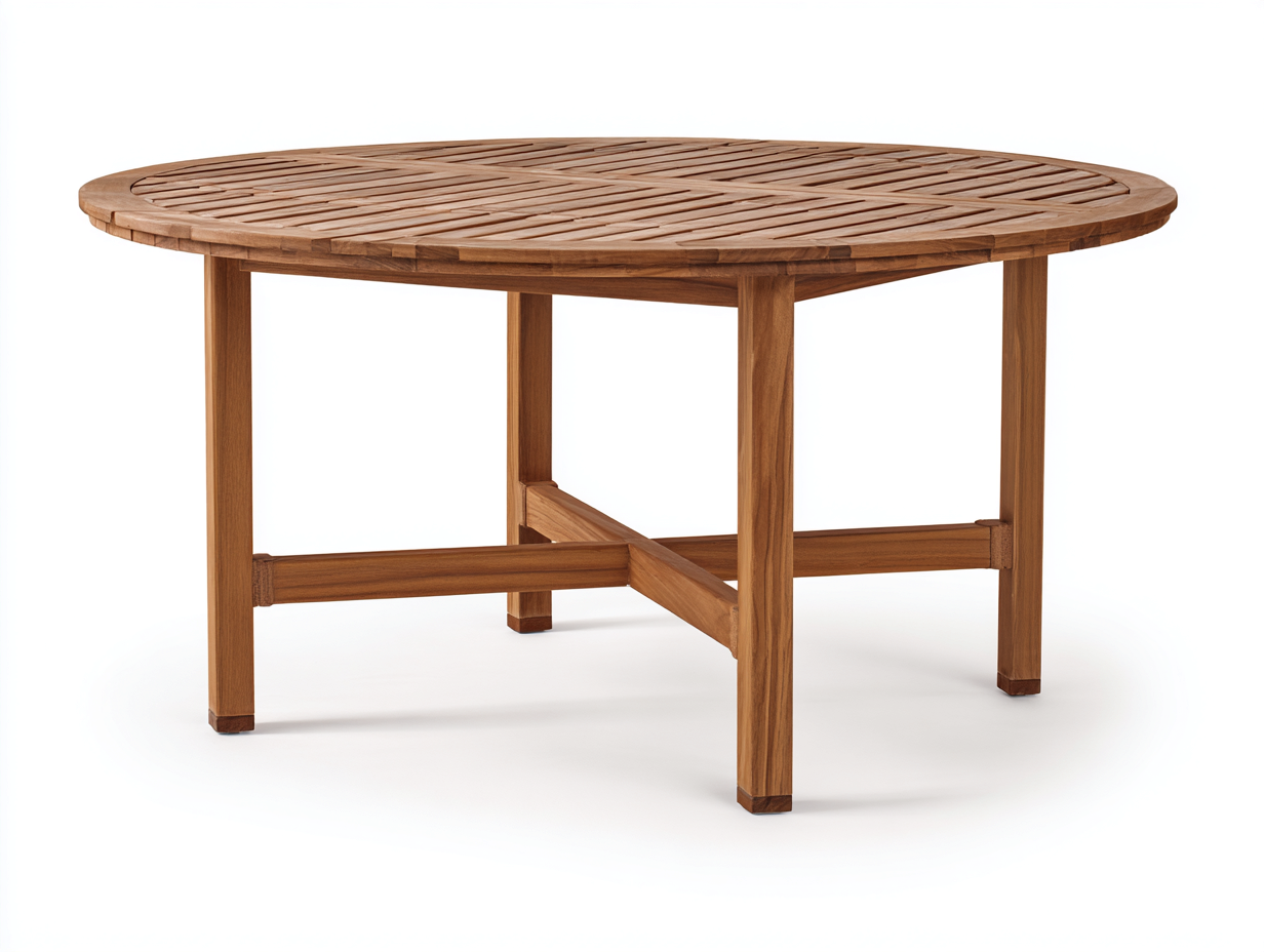 Gartentisch - Holz - 126x126x74 cm - Mittelbraun - Geometrisches Lamellendesign-Hadormahaus