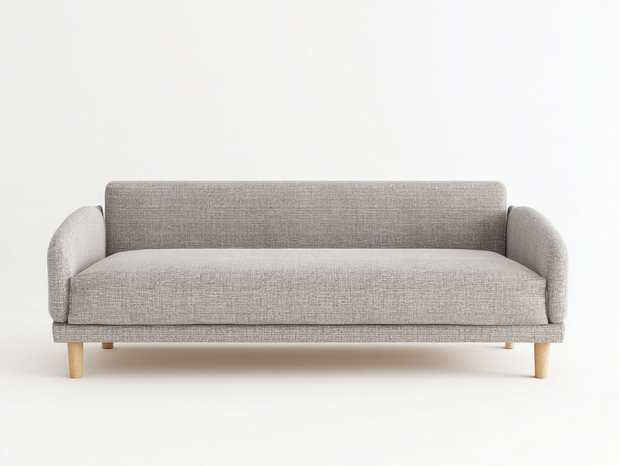 3 Sitzer Sofas - Stoff-Holz - 211x89x78 cm - Hellgrau - Minimalistisch-Hadormahaus