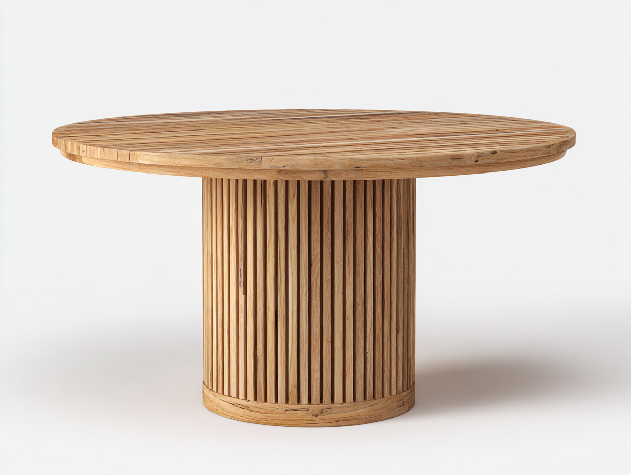 Gartentisch - Holz - 130x130x75 cm - Naturbraun - Modernes Lamellendesign-Hadormahaus