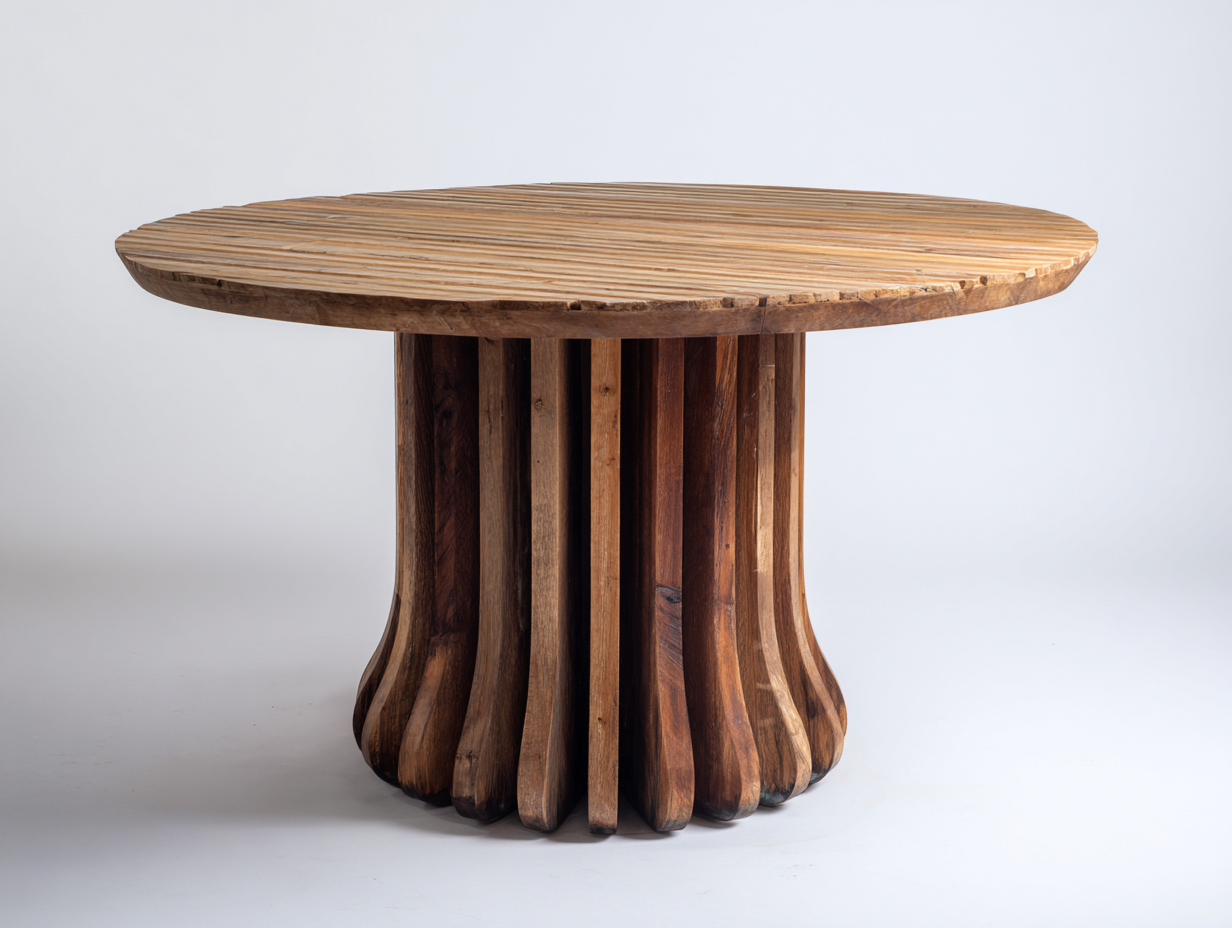 Gartentisch - Holz - 128x128x76 cm - Naturbraun-Dunkelbraun - Rustikales Lamellendesign-Hadormahaus