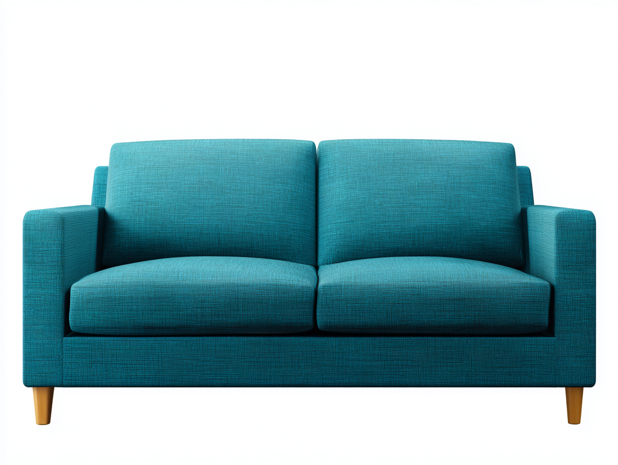 Canapé droit - Tissu-Bois - 180x82x84 cm - Bleu canard - Moderne-Nivexlyroom