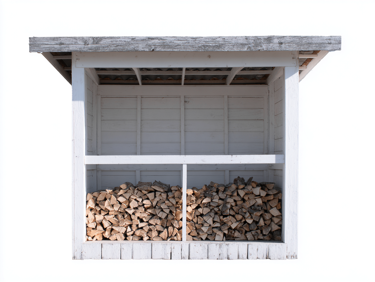 Abri à bûches - Bois - 260x85x145 cm - Blanc-Gris - Extérieur-Nivexlyroom