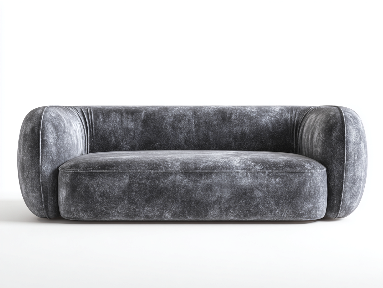 Canapé droit - Velours - 215x96x72 cm - Gris foncé - Moderne-Nivexlyroom