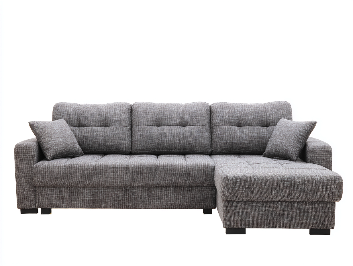 Canapé d'angle - tissu - 296 x 166 x 84 cm - gris - style moderne-Nivexlyroom
