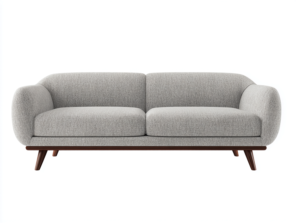 Canapé droit - Tissu-Bois - 185x86x80 cm - Gris clair - Rétro-Nivexlyroom