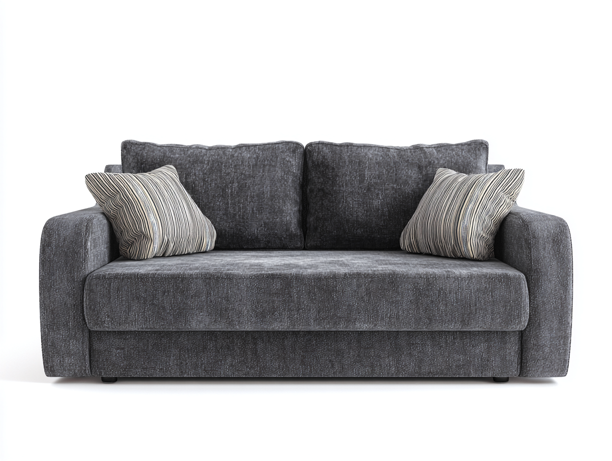 Canapé droit - tissu - 198x88x80 cm - gris anthracite - moderne-Nivexlyroom