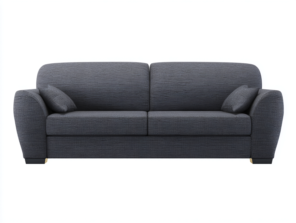 Canapé droit - tissu - 178x84x76 cm - gris foncé - contemporain-Nivexlyroom